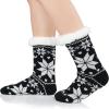 imageAmerican Trends Fuzzy Socks for Women House Socks Indoor Winter Warm Furry Socks Athletic Socks for ChristmasBlack Snow
