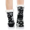 imageAmerican Trends Fuzzy Socks for Women House Socks Indoor Winter Warm Furry Socks Athletic Socks for ChristmasBlack Snow