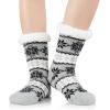 imageAmerican Trends Fuzzy Socks for Women House Socks Indoor Winter Warm Furry Socks Athletic Socks for ChristmasBlakc Snow B