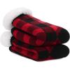 imageAmerican Trends Fuzzy Socks for Women House Socks Indoor Winter Warm Furry Socks Athletic Socks for ChristmasBlakc Snow B
