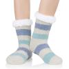 imageAmerican Trends Fuzzy Socks for Women House Socks Indoor Winter Warm Furry Socks Athletic Socks for ChristmasBlue Green Stripes