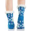 imageAmerican Trends Fuzzy Socks for Women House Socks Indoor Winter Warm Furry Socks Athletic Socks for ChristmasBlue Snow