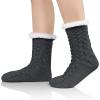 imageAmerican Trends Fuzzy Socks for Women House Socks Indoor Winter Warm Furry Socks Athletic Socks for ChristmasDark Grey
