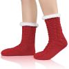 imageAmerican Trends Fuzzy Socks for Women House Socks Indoor Winter Warm Furry Socks Athletic Socks for ChristmasRed
