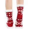 imageAmerican Trends Fuzzy Socks for Women House Socks Indoor Winter Warm Furry Socks Athletic Socks for ChristmasRed Snow