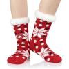imageAmerican Trends Fuzzy Socks for Women House Socks Indoor Winter Warm Furry Socks Athletic Socks for ChristmasRed Snow