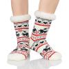 imageAmerican Trends Fuzzy Socks for Women House Socks Indoor Winter Warm Furry Socks Athletic Socks for ChristmasWhite Deer
