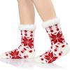 imageAmerican Trends Fuzzy Socks for Women House Socks Indoor Winter Warm Furry Socks Athletic Socks for ChristmasWhite Snow