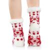 imageAmerican Trends Fuzzy Socks for Women House Socks Indoor Winter Warm Furry Socks Athletic Socks for ChristmasWhite Snow