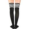 imageAmerican Trends Thigh High Socks for Women Striped Socks Tube Stockings Cosplay Accessories Cute Leg Warmers1 Black White