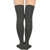 imageAmerican Trends Thigh High Socks for Women Striped Socks Tube Stockings Cosplay Accessories Cute Leg Warmers1 Dark Grey