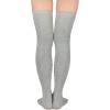 imageAmerican Trends Thigh High Socks for Women Striped Socks Tube Stockings Cosplay Accessories Cute Leg Warmers1 Light Grey