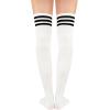 imageAmerican Trends Thigh High Socks for Women Striped Socks Tube Stockings Cosplay Accessories Cute Leg Warmers1 White Black