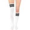 imageAmerican Trends Thigh High Socks for Women Striped Socks Tube Stockings Cosplay Accessories Cute Leg Warmers1 White Black