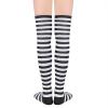 imageAmerican Trends Thigh High Socks for Women Striped Socks Tube Stockings Cosplay Accessories Cute Leg WarmersBlack White Pinstripes