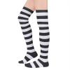 imageAmerican Trends Thigh High Socks for Women Striped Socks Tube Stockings Cosplay Accessories Cute Leg WarmersBlack White Stripes