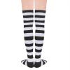imageAmerican Trends Thigh High Socks for Women Striped Socks Tube Stockings Cosplay Accessories Cute Leg WarmersBlack White Stripes