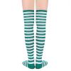 imageAmerican Trends Thigh High Socks for Women Striped Socks Tube Stockings Cosplay Accessories Cute Leg WarmersGreen White Pinstripes