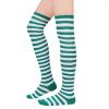 imageAmerican Trends Thigh High Socks for Women Striped Socks Tube Stockings Cosplay Accessories Cute Leg WarmersGreen White Pinstripes