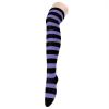 imageAmerican Trends Thigh High Socks for Women Striped Socks Tube Stockings Cosplay Accessories Cute Leg WarmersPurple Black Stripes