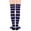 imageAmerican Trends Thigh High Socks for Women Striped Socks Tube Stockings Cosplay Accessories Cute Leg WarmersPurple Black Stripes