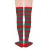 imageAmerican Trends Thigh High Socks for Women Striped Socks Tube Stockings Cosplay Accessories Cute Leg WarmersRed Green Stripes
