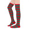 imageAmerican Trends Thigh High Socks for Women Striped Socks Tube Stockings Cosplay Accessories Cute Leg WarmersRed Green Stripes
