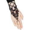 imageAmerican Trends Womens Lace Feather Long Gloves Gothic Mesh Witch Spider Web for Halloween Costume Accessories Costume1 Pair Cross Lace Black