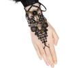 imageAmerican Trends Womens Lace Feather Long Gloves Gothic Mesh Witch Spider Web for Halloween Costume Accessories Costume1 Pair Steampunk Lace Black