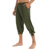 imagePirate Pants for Men Renaissance Shorts Medieval Viking Navigator Pants Halloween Cosplay Costume Steampunk ShortsArmy Green