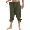 imagePirate Pants for Men Renaissance Shorts Medieval Viking Navigator Pants Halloween Cosplay Costume Steampunk ShortsArmy Green