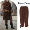 imagePirate Pants for Men Renaissance Shorts Medieval Viking Navigator Pants Halloween Cosplay Costume Steampunk ShortsBrown
