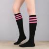 imageWomens Athletic Knee High Socks Outdoor Sport Thigh High Stockings Casual Stripes Tube Socks1 Pack Black Pink Stripes