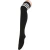 imageWomens Athletic Knee High Socks Outdoor Sport Thigh High Stockings Casual Stripes Tube Socks1 Pack Black White