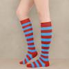 imageWomens Athletic Knee High Socks Outdoor Sport Thigh High Stockings Casual Stripes Tube Socks1 Pack Blue Red