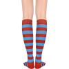 imageWomens Athletic Knee High Socks Outdoor Sport Thigh High Stockings Casual Stripes Tube Socks1 Pack Blue Red