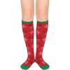 imageWomens Athletic Knee High Socks Outdoor Sport Thigh High Stockings Casual Stripes Tube Socks1 Pack Christmas Elk