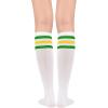 imageWomens Athletic Knee High Socks Outdoor Sport Thigh High Stockings Casual Stripes Tube Socks1 Pack Green  Yellow