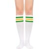 imageWomens Athletic Knee High Socks Outdoor Sport Thigh High Stockings Casual Stripes Tube Socks1 Pack Green  Yellow