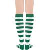 imageWomens Athletic Knee High Socks Outdoor Sport Thigh High Stockings Casual Stripes Tube Socks1 Pack Green White Stripes