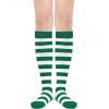imageWomens Athletic Knee High Socks Outdoor Sport Thigh High Stockings Casual Stripes Tube Socks1 Pack Green White Stripes