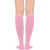 imageWomens Athletic Knee High Socks Outdoor Sport Thigh High Stockings Casual Stripes Tube Socks1 Pack Pink