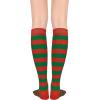 imageWomens Athletic Knee High Socks Outdoor Sport Thigh High Stockings Casual Stripes Tube Socks1 Pack Red Green