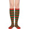 imageWomens Athletic Knee High Socks Outdoor Sport Thigh High Stockings Casual Stripes Tube Socks1 Pack Red Green
