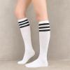 imageWomens Athletic Knee High Socks Outdoor Sport Thigh High Stockings Casual Stripes Tube Socks1 Pack White Black