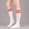 imageWomens Athletic Knee High Socks Outdoor Sport Thigh High Stockings Casual Stripes Tube Socks1 Pack White Red