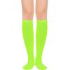 imageWomens Athletic Knee High Socks Outdoor Sport Thigh High Stockings Casual Stripes Tube SocksNeongreen