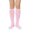 imageWomens Athletic Knee High Socks Outdoor Sport Thigh High Stockings Casual Stripes Tube SocksPinkribbon