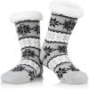 imageAmerican Trends Fuzzy Socks for Women House Socks Indoor Winter Warm Furry Socks Athletic Socks for ChristmasBlakc Snow B