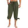 imagePirate Pants for Men Renaissance Shorts Medieval Viking Navigator Pants Halloween Cosplay Costume Steampunk ShortsArmy Green